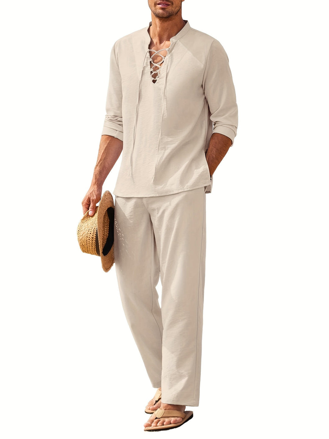 Nicolas | Sada Bohemian Chic – Hladký top a volné kalhoty