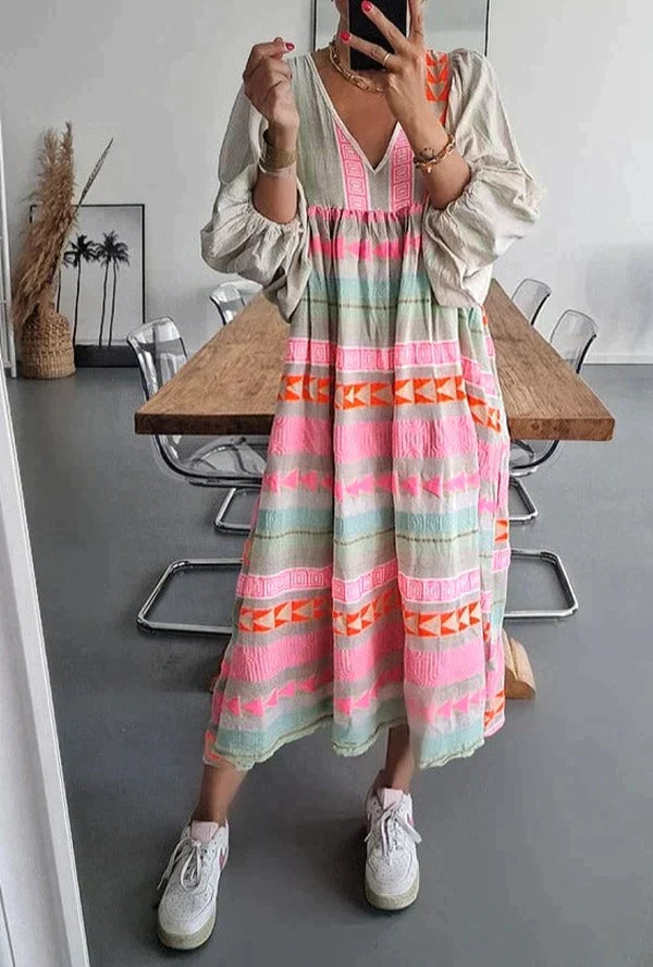 Gaëlle-Roze | Jurk Met Lange Mouwen – Zomerse En Trendy Look