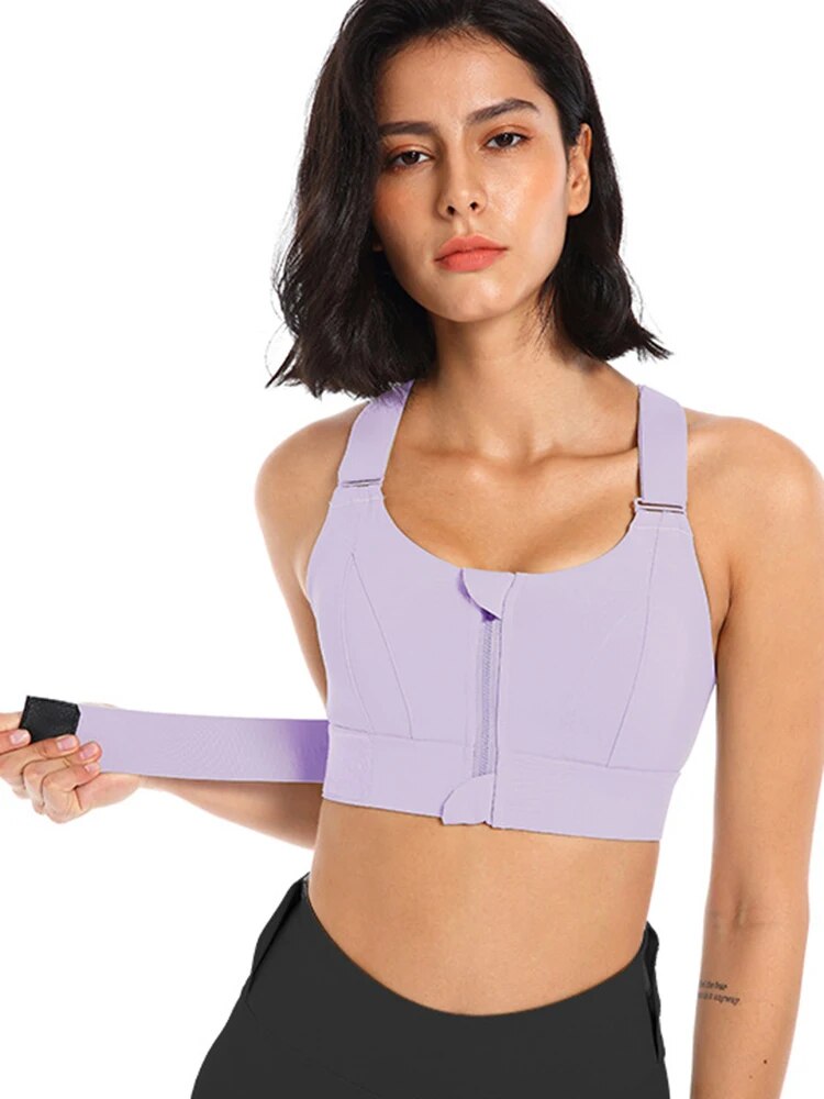 Lucienne | Sportbeha met Rits – Versterkt Comfort en Sportieve Look