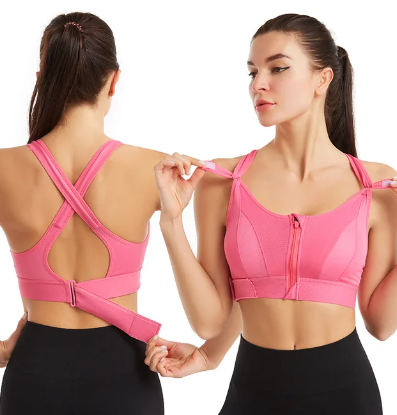 Lucienne | Sportbeha met Rits – Versterkt Comfort en Sportieve Look