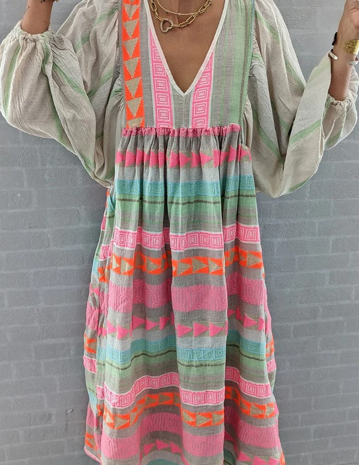 Gaëlle-Roze | Jurk Met Lange Mouwen – Zomerse En Trendy Look