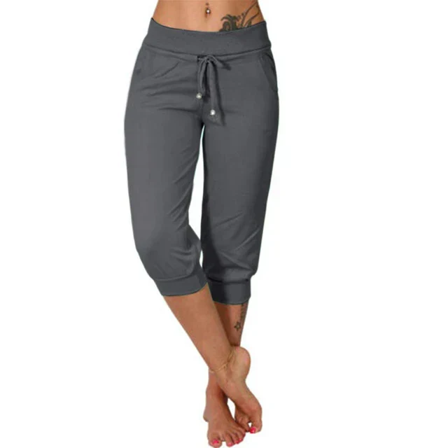 Delphine | Pantalones capri con cordón de ajuste y cintura elástica