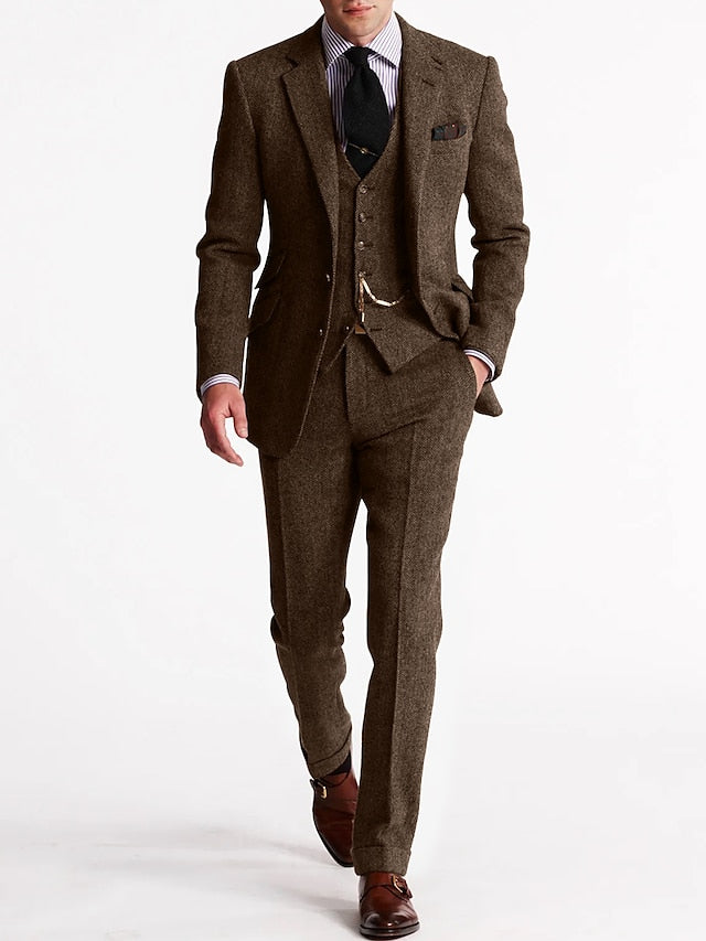 Amory | Miesten Kolmiosainen Puku – Hienostunut Tweed