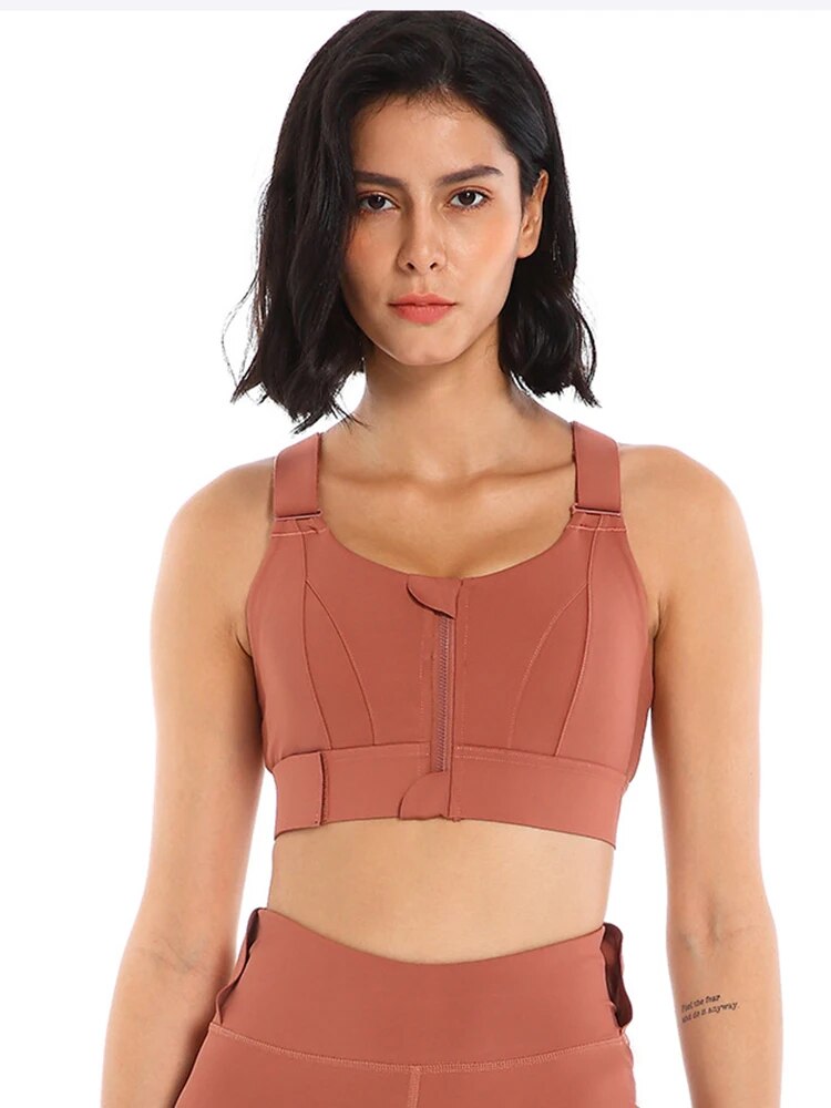 Lucienne | Sportbeha met Rits – Versterkt Comfort en Sportieve Look