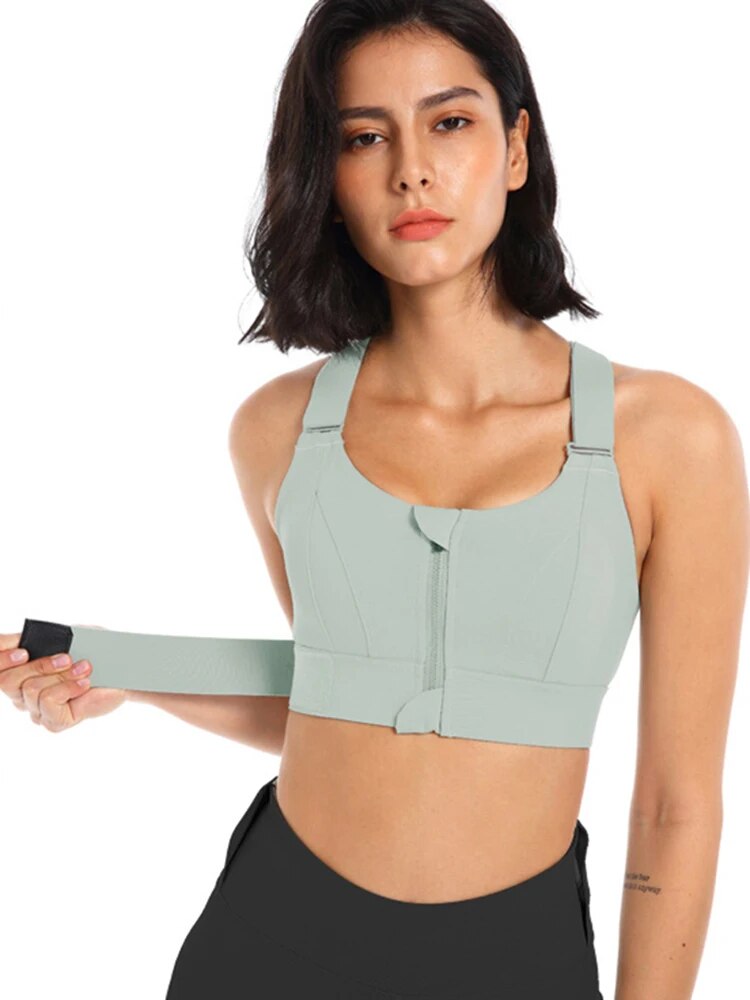 Lucienne | Sportbeha met Rits – Versterkt Comfort en Sportieve Look