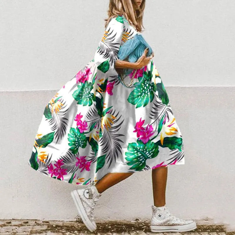 Sybille | Blomstrete Løs Kjole – Sommerstil