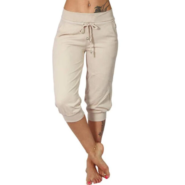 Delphine | Pantalones capri con cordón de ajuste y cintura elástica