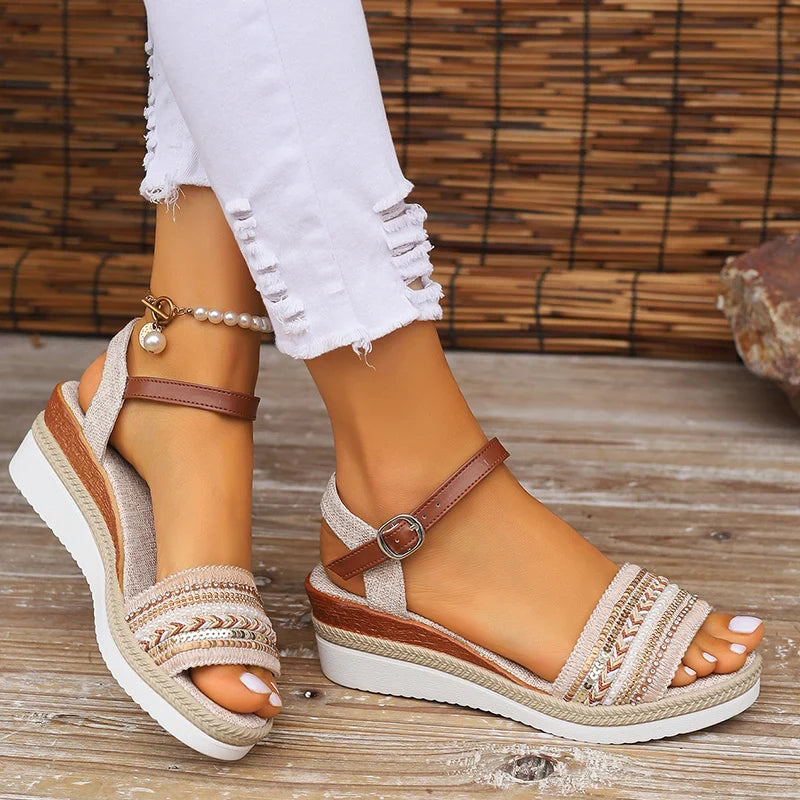 Zoé | Dames Sandalen – Comfort en Gevlochten Details