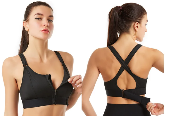 Lucienne | Sportbeha met Rits – Versterkt Comfort en Sportieve Look