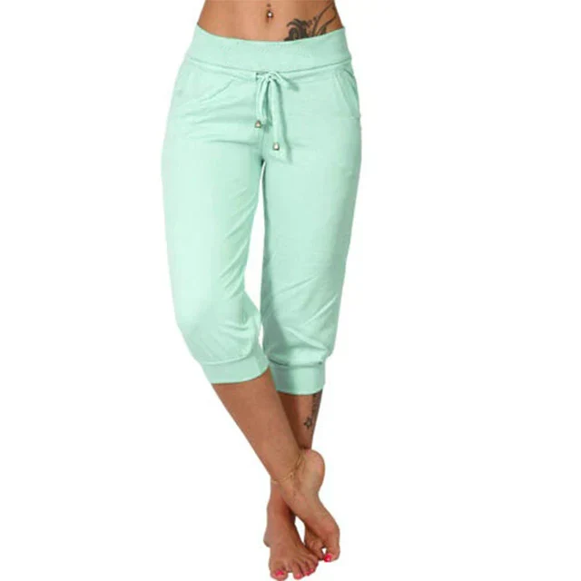 Delphine | Pantalones capri con cordón de ajuste y cintura elástica