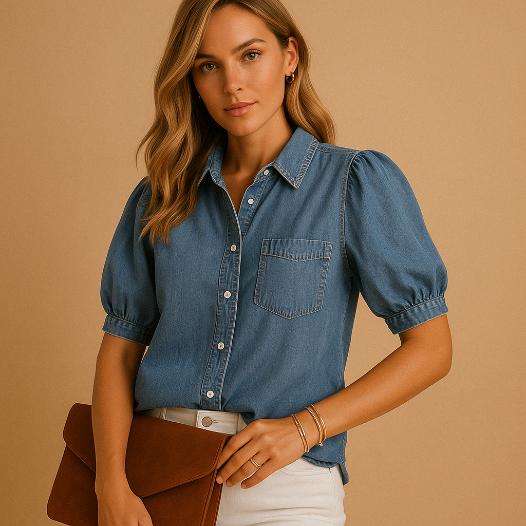 Lou | Bluse i Denim for Damer