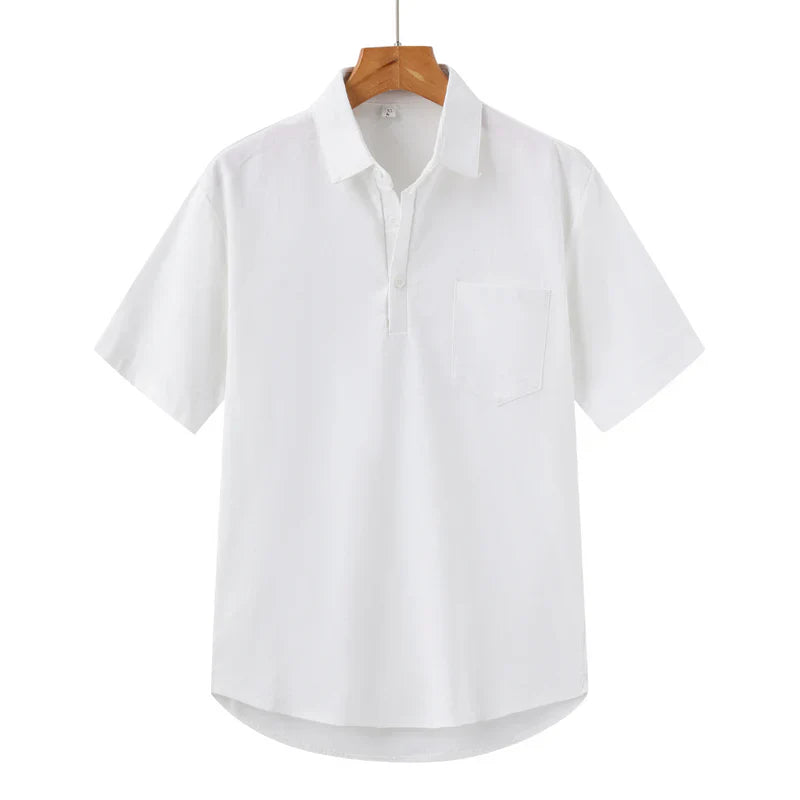 Joris | T-shirt Manches Courtes À Col Ouvert Et Demi-Boutonnage