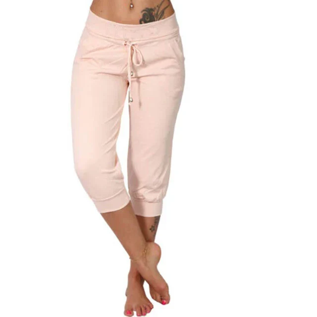 Delphine | Pantalones capri con cordón de ajuste y cintura elástica