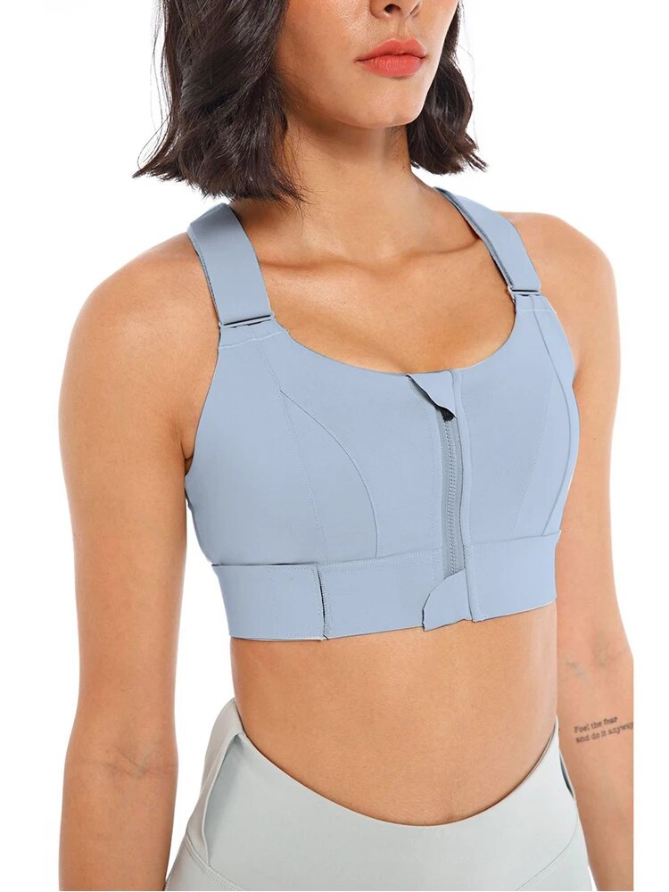 Lucienne | Sportbeha met Rits – Versterkt Comfort en Sportieve Look