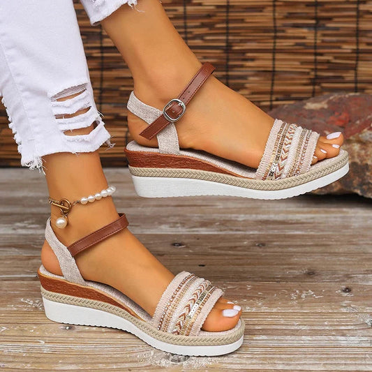 Zoé | Dames Sandalen – Comfort en Gevlochten Details 