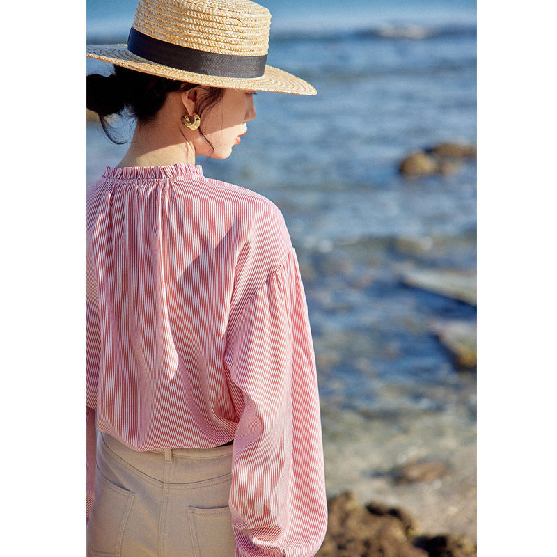Ginette | Blouse À Rayures Fines – Chic Et Confort Assuré