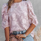 Clara | Hvit Bluse – Strukturerte Ermer Og Trendy Utseende 