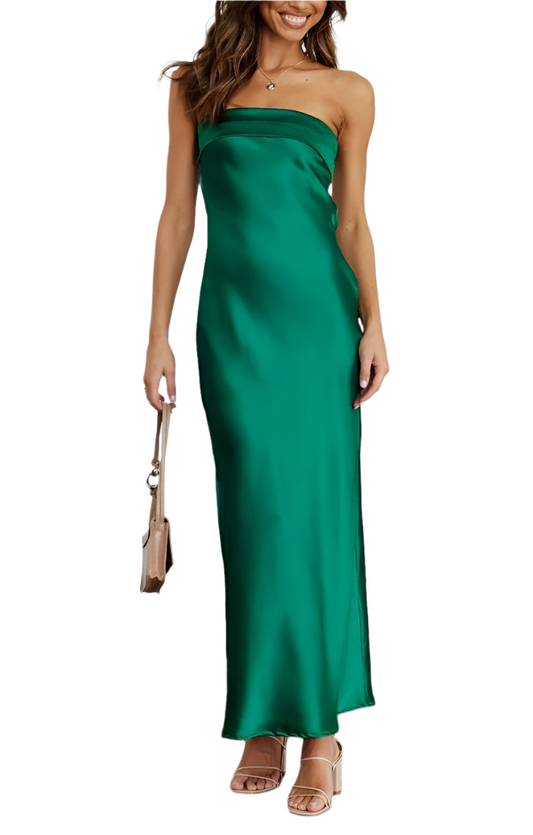 Ophelia | Vestido Longo Elegante Sem Alças 