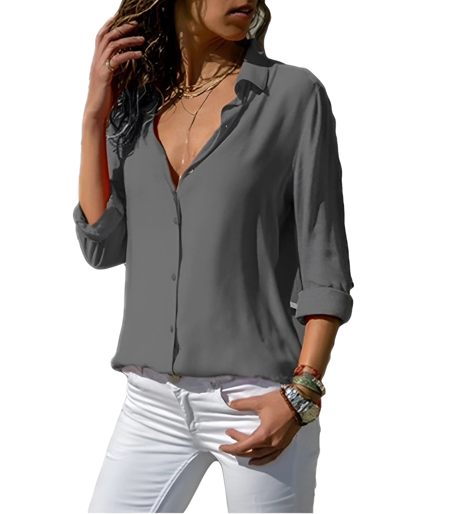 Hiam | Blusa a Maniche Lunghe per Donna 