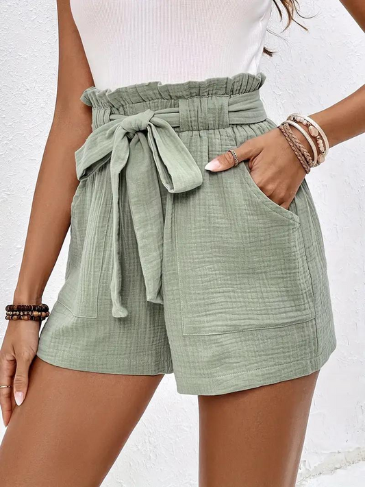 Marie | Shorts Med Bælte – Rynket Talje Og Sommerkomfort 