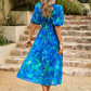 Alma | Blumen Kleid – Romantische Eleganz und strukturierte Ärmel 