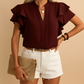 Audrey | Blusa Feminina com Rendas e Decote em V Elegante 