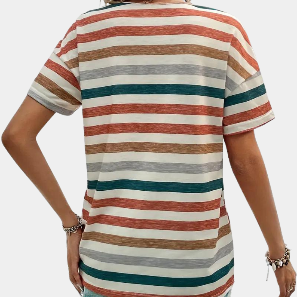 カリーヌ | レディースストライプTシャツ – 多色で軽やかなカット 