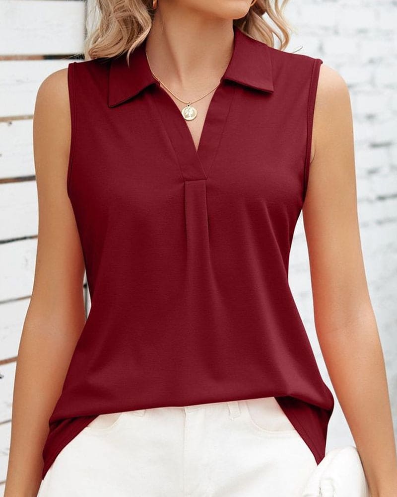 Sylvie | Top Fără Mâneci – Eleganță Simplă și Modernă 