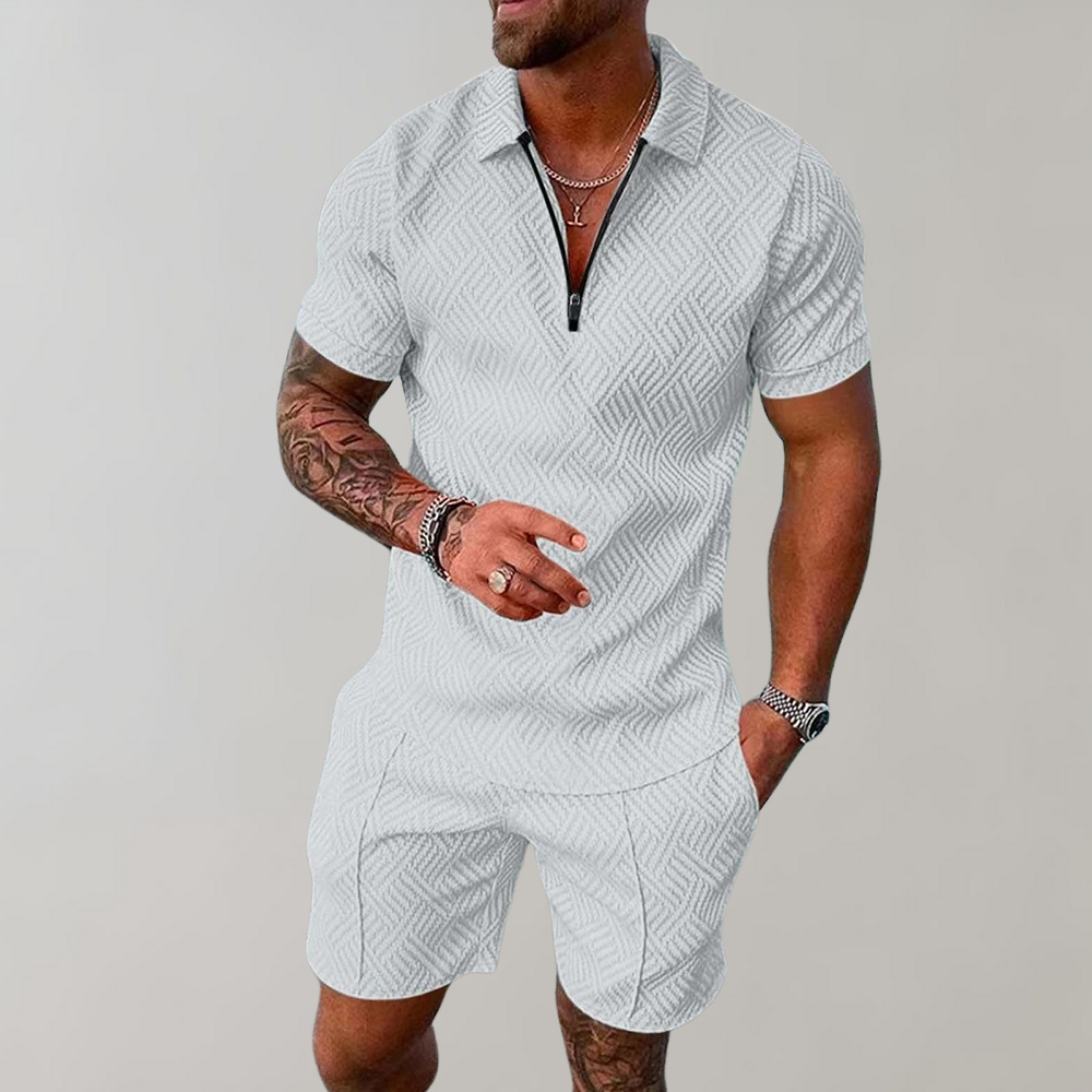Soren | Ensemble Zippet Elegant Med Korte Ermer 