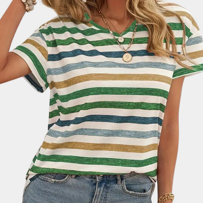 カリーヌ | レディースストライプTシャツ – 多色で軽やかなカット 