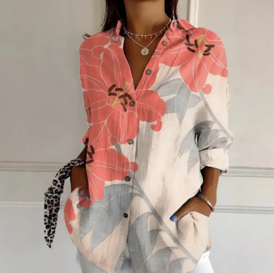 Camille|Bluse Lett Med Kunstnerisk Og Flytende Stil 