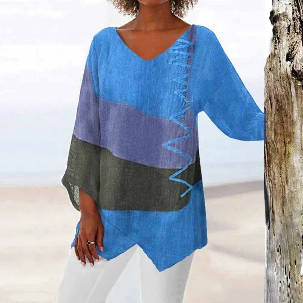 Sandra | Bluse Tunika – Trikolor Stil und Originalität 