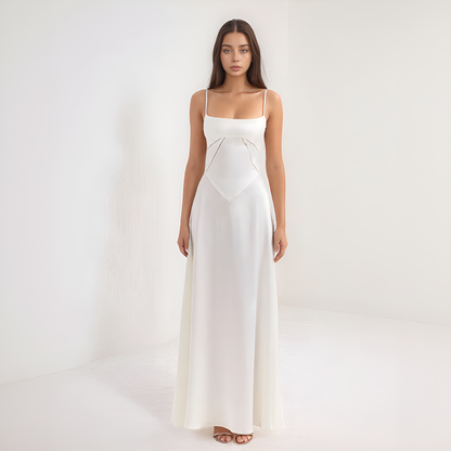 Ibtissam | Vestido Largo Elegante – Espalda Corset y Silueta Sublimada 