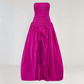 Anita | Vestido Largo Evase – Escote Recto y Dobladillo Voluminoso 