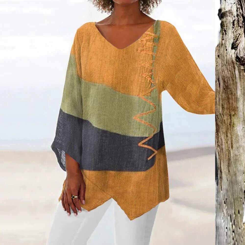 Sandra | Bluse Tunika – Trikolor Stil und Originalität 
