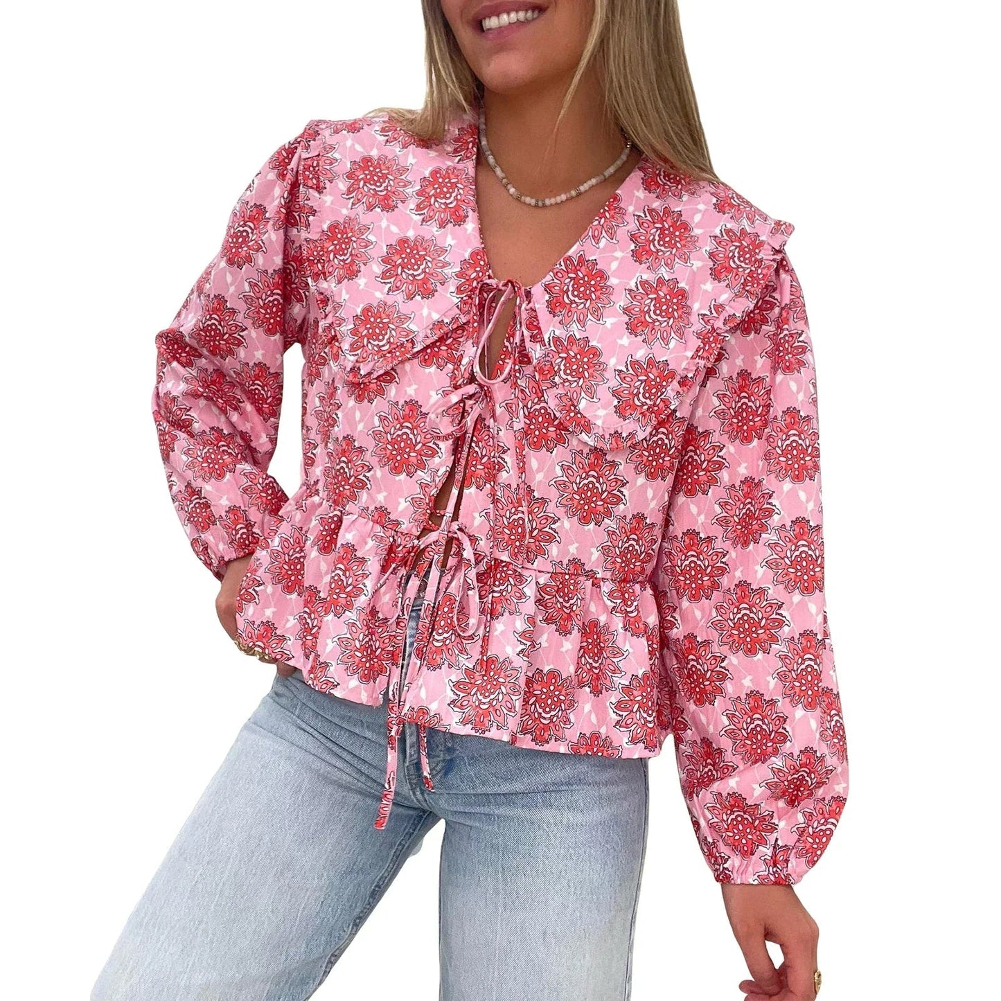 Nina | Elegant Floral Pattern Blouse 
